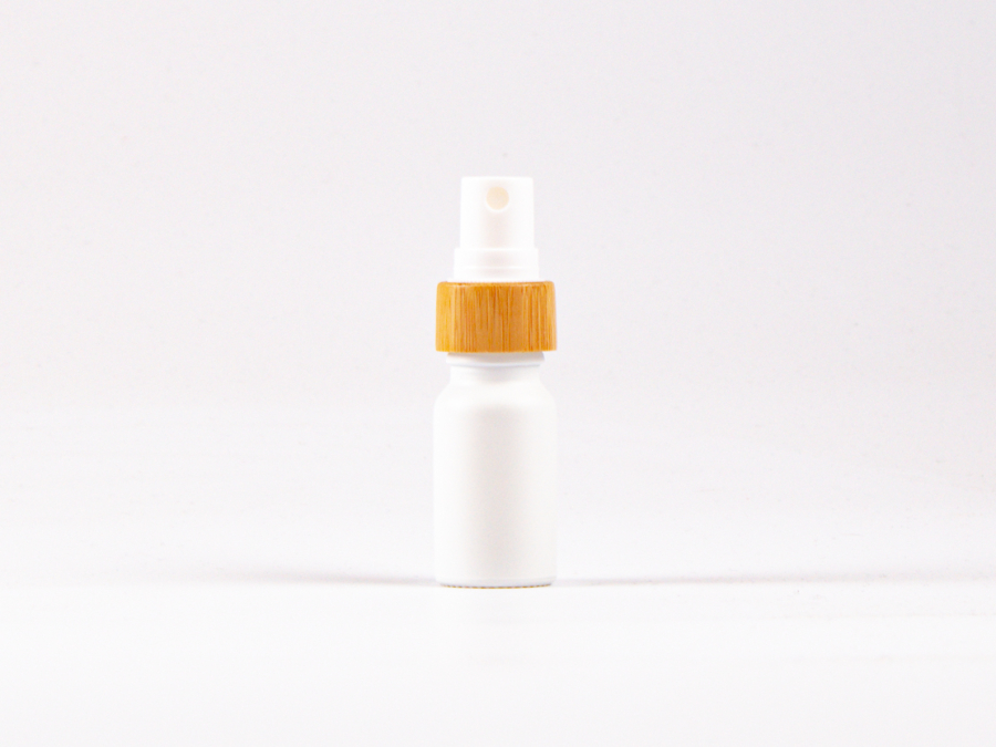 Weissglasflasche 10 ml - Zerstäuber Bambus